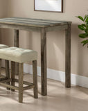 Dining Room Transitional Brown 3pc Dining Set Rubber wood Table 2x Stools Tufted Seat Beige B2741P301901