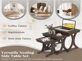 3-Piece Nesting Coffee Table Set, Space-Saving Design with Vintage Wood-Like Finish for Living Room 57988599