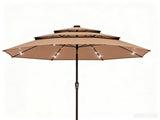 10ft Patio Umbrella, LED Lighted Patio Umbrella Outdoor Table Pool Sun Shade Canopy 3 Tier Outdoor 54226561