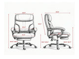 Heated Massage Office Chair, Reclining PU Leather Computer Chair with Footrest, Height Adjustable 79748595