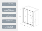 44-48" W x 71" H Piovt Swing Glass Shower Door,Pivot Frame Sliding Shower Door with 1/4" Clear W2122P199024