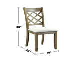 Set of 2 Side Chairs with Padded Seat Cushion, Beige and Rustic Oak B016P329810