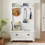 Modern Classic Hall Tree Shoe Rack Bench and Coat Hooks for Hanging Storage, Entryway Bench W2275P210038