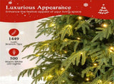 7ft Pre-Lit Christmas Tree - 400 Warm White LEDs, 1217 Branch Tips, Dual-Layer TPE/PVC Design, Green 75493725