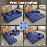 Compression Sofa,Convertible Floor Sofa Bed with Fixed-Shape Frame, Loveseats Boneless Modular 02827739