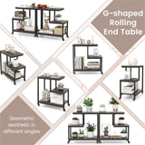 3-layer gray edge table with wheels 19688643