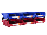 6-Pack Plastic Storage Bin 11" x 11" x 5", Hanging Stackable Organizer Bin, Heavy Duty Stacking 02207434