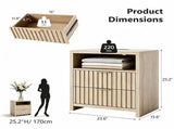 () 2-Drawer 1-Shelf Honeycomb Board MDF Bedside Table 23.6*15.6*25.2in Light 77639782