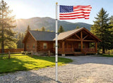 30FT Telescoping Flagpole Kit, Heavy Duty Aluminum In-Ground Flag Pole with 3 Display Modes, 83521797