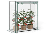 White Portable Mini Greenhouse 39"x20"x59" Tool-Free Assembly PE Grid Cover Grow Tent for Balcony 11199391
