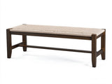 40 Inch Dining Bench, Solid Rubber Wood Frame with Hand-Woven Paper Rope 93350034