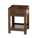 15.75" Rattan End table with drawer, Modern nightstand, side table for living room, bedroom,Rustic W126573109