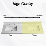 60"x 22" bathroom stone vanity top engineered color undermount ceramic sink and 3 faucet hole W1059P232304