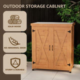 Potting Bench with Storage Cabinet and Metal Table Top for Outdoor Patio,Outdoor Work Station Table W1390P189992