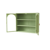 27.56"Glass Doors Modern Two-door Wall Cabinet with Featuring Three-tier Storage for Entryway Living 01365223