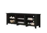 Benito Black 70"W TV Stand with Open Shelves and Cable Management B061P184949