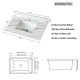 37 Inch Marble Vanity Top, Bathroom Vanity Top with Undermount Rectangular Middle Sink and 4" Height 11940438