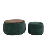 ZNTS Round Storage Ottoman, 2 in 1 Function, Work as End table and Ottoman,with small W487P165701