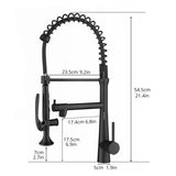 Heavy Duty Commercial Style Kitchen Sink Faucet, Single Handle Pre-Rinse Spring Sprayer Kitchen W1932P172299