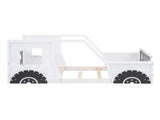 Twin Size Classic Car-Shaped Platform Bed with Wheels,White WF296353AAK