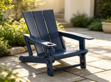 Blue Weatherproof HDPE Outdoor Adirondack Chair, 330LBS Capacity Ergonomic Patio Lounge Chair with 70718361