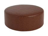 Upholstered Round Ottoman,PU Leather,Brown N757P181733R