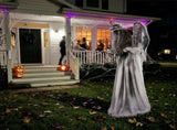 5.7ft Halloween Weeping Angel Decoration with Red Light-Up Eyes, Sound-Activated Trembling, Turning 88249103