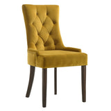 Yellow and Espresso Tufted Back Side Chairs B062P185679