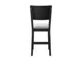 2pc Black/light Grey Counter Height Chair Counter Stools Full Back Wood Fabric Wooden Dining Room B011P228165