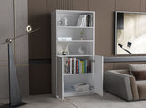 Zachary White 2-Door Bookcase B062P175158