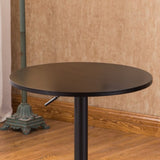 ZNTS Belham Black Round Top Adjustable Height with Black Leg And Base Metal Bar Table T2574P165134