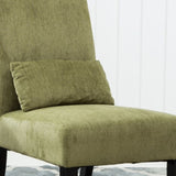 ZNTS Pisano Contemporary Chenille Fabric Armless Accent Chair with Pillow, Green T2574P164500