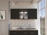 Superior 150 Wall Cabinet With Glass, Four Interior Shelves, Two Double Door -Black B20091983