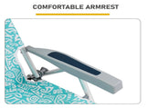 1 PCS Aluminum Beach Chair, 15 Inch Seat Height Teal Tribal Pattern, 5 Positions Reclining Folding 41980863