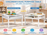 2 in 1 Detachable Kids Building Block Table, 606056.5cm MDF Dual-Purpose Activity Play Desk with 13361653