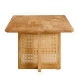 Chinese style log wind Imitation rattan tea table rectangular solid wood coffee table small family W115191494