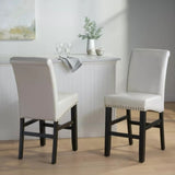 Contemporary leather counter stools,Ivory dining chairs with nail-head decoration ,25 N780P168429