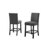 ZNTS Biony Gray Fabric Counter Height Stools with Nailhead Trim, Set of 2 T2574P181628