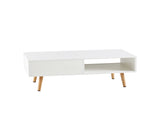 41.34" Rattan Coffee table, sliding door for storage, solid wood legs, Modern table for living room W1265107718