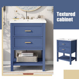 24'' Vanity with Top Sink, Modern Storage Cabinet with 2 Drawers, Single Sink N710P191968C