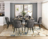 Modern Design Home Furniture Chairs Set of 2, Charcoal-hued Velvet Upholstery Channel Tufting Black B011P199726