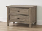 2-Drawer Nightstand with Round Bronze Pull Knobs, Wire-Brushed Warm Gray B016P356197