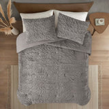 Full/Queen Ruched Fur Down Alternative Comforter Set B035129367