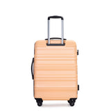 Expandable 3 Piece Luggage Sets PC Lightweight & Durable Suitcase with Two Hooks, Spinner Wheels, W284104370