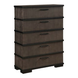 Two-Tone Brown Black Finish Drawers Chest 1pc Modern Industrial Design Bedroom Furniture B011P242393