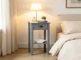 Gray 2-Pack 2-Tier Side Tables Nightstand with Open Shelf for Living Room End Table Decor 62738037