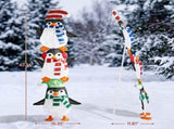 2.5D Stacked Penguins Lighted Christmas Decor 4ft, 63 Warm White LED Animal Dcor, US Plug 5V 6W 48854900