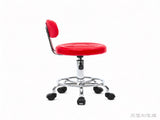 Round Shape Adjustable Salon Stool with Back and Line Red 80978423