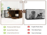 Coffee 2-in-1 Dog Crate End Table with Pull-Out Feeder, Chew-Resistant Metal Tube Pet Furniture for 11337907