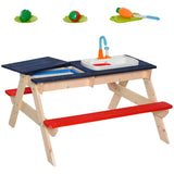 ZNTS Kids Picnic Table Set with Sandbox and Kitchen Toys 55024728